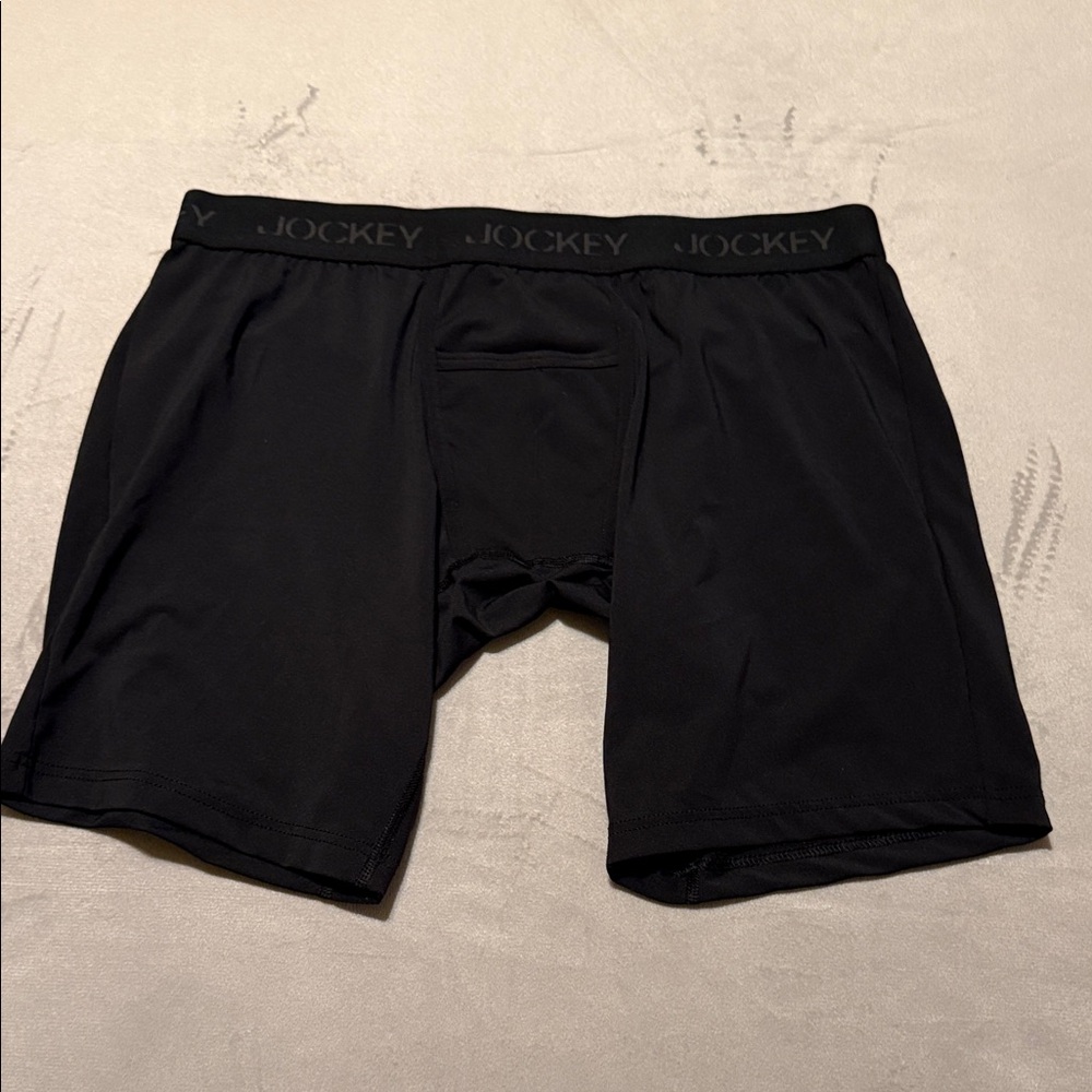 Men's Jockey Sport Micro Midway Black Boxer Briefs Size Large